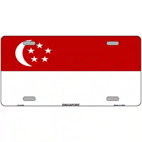 Singapore Flag Metal Novelty License Plate 24" x 12" (LLP)