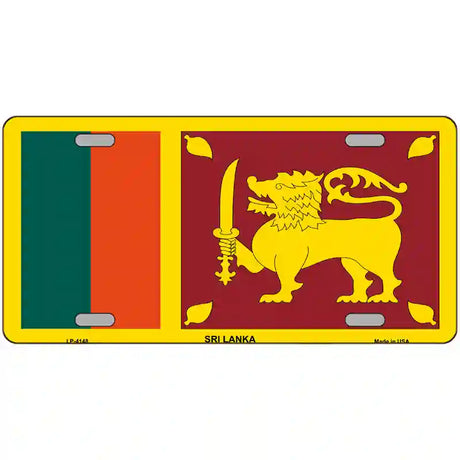 Sri Lanka Flag Metal Novelty License Plate 24" x 12" (LLP)