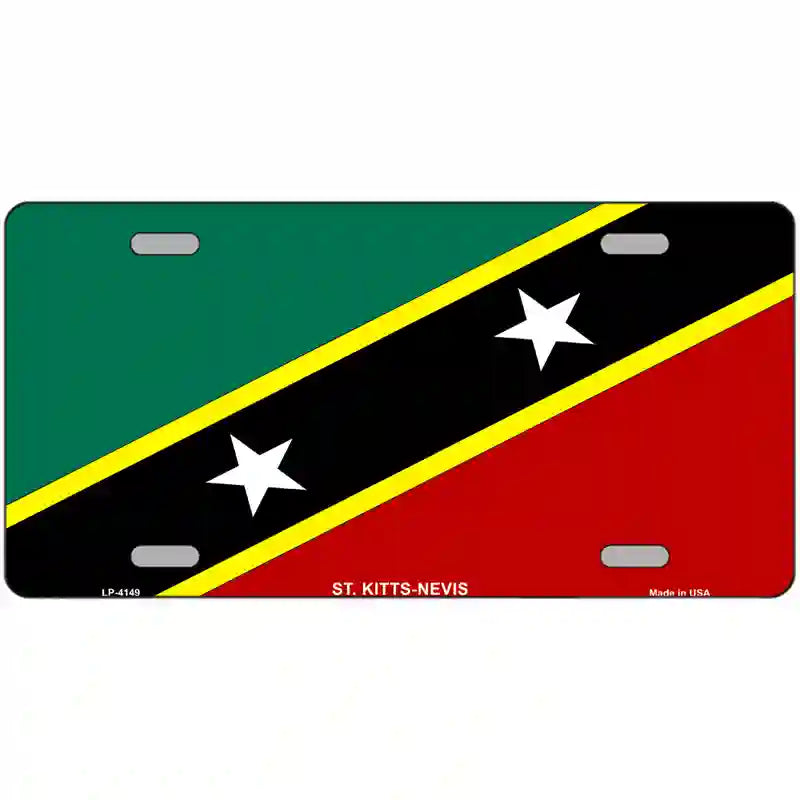 St Kitts-Nevis Flag Metal Novelty License Plate 24" x 12" (LLP)