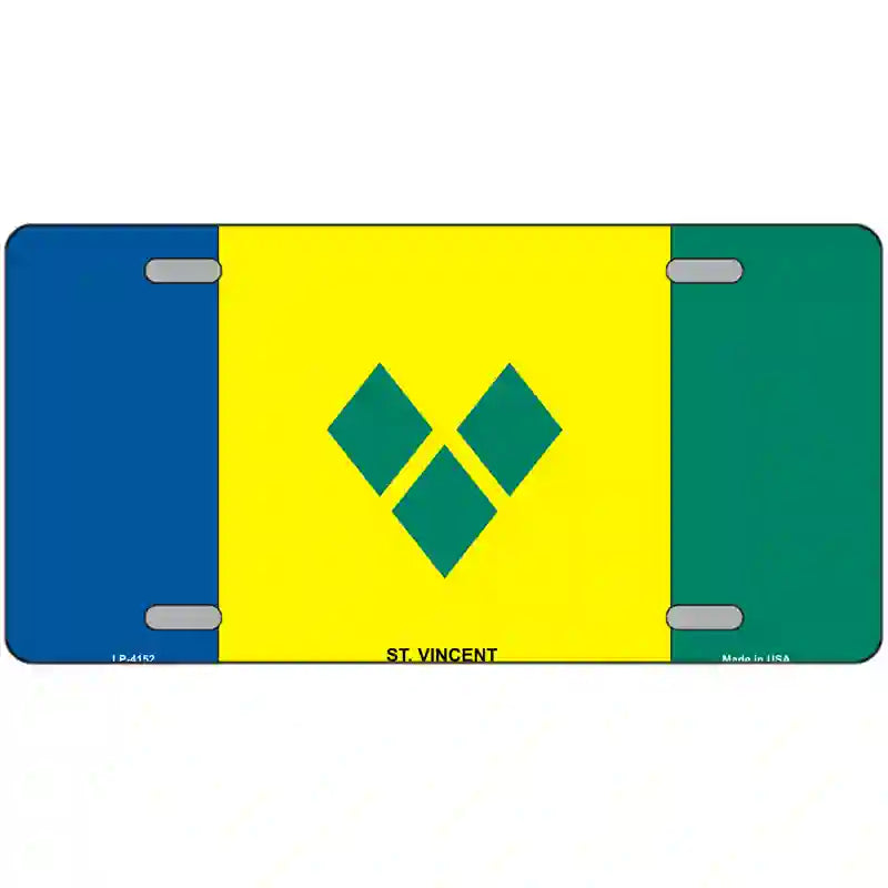 St Vincent Flag Metal Novelty License Plate 24" x 12" (LLP)