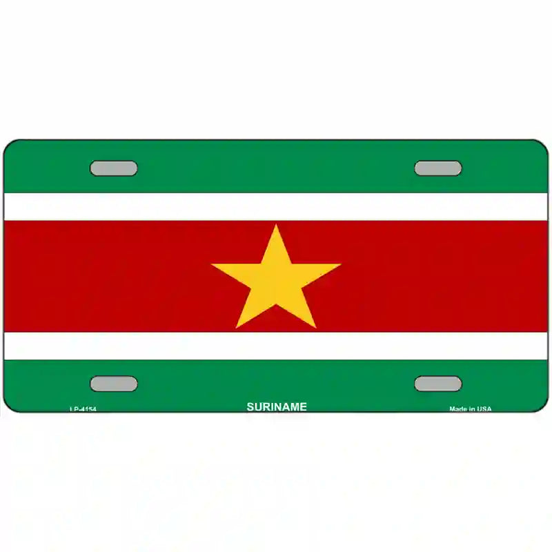 Suriname Flag Metal Novelty License Plate 24" x 12" (LLP)