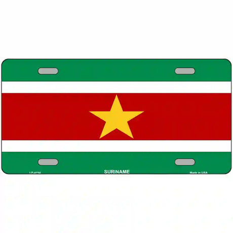 Suriname Flag Metal Novelty License Plate 24" x 12" (LLP)