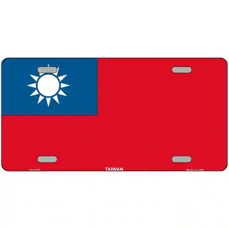 Taiwan Flag Metal Novelty License Plate 24" x 12" (LLP)