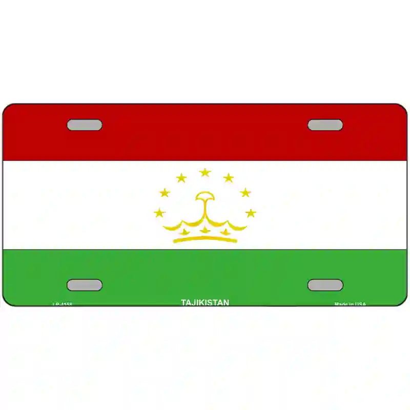 Tajikistan Flag Metal Novelty License Plate 24" x 12" (LLP)