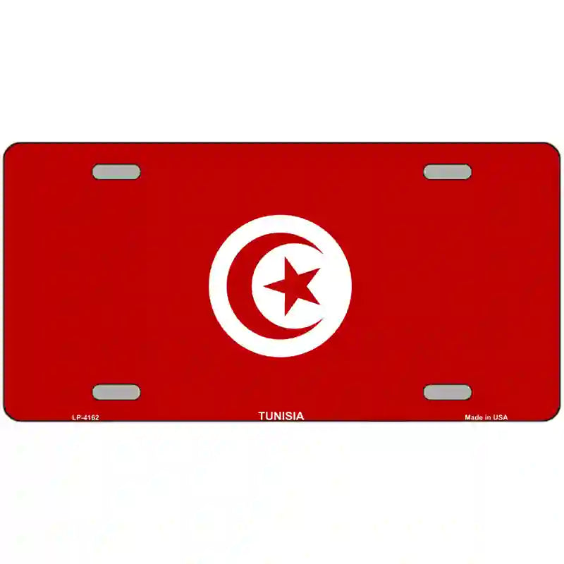 Tunisia Flag Metal Novelty License Plate 24" x 12" (LLP)