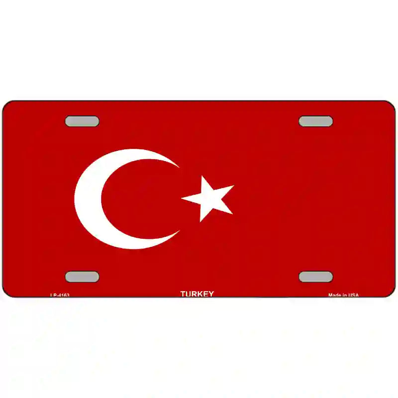 Turkey Flag Metal Novelty License Plate 24" x 12" (LLP)