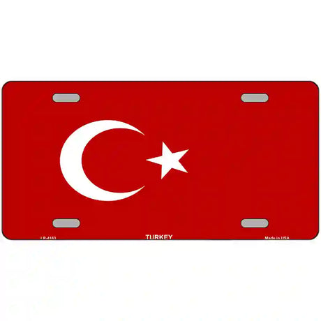 Turkey Flag Metal Novelty License Plate 24" x 12" (LLP)