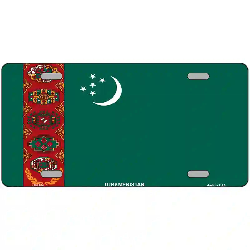 Turkmenistan Flag Metal Novelty License Plate 24" x 12" (LLP)