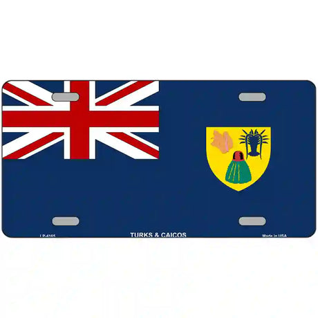 Turks And Caicos Flag Metal Novelty License Plate 24" x 12" (LLP)