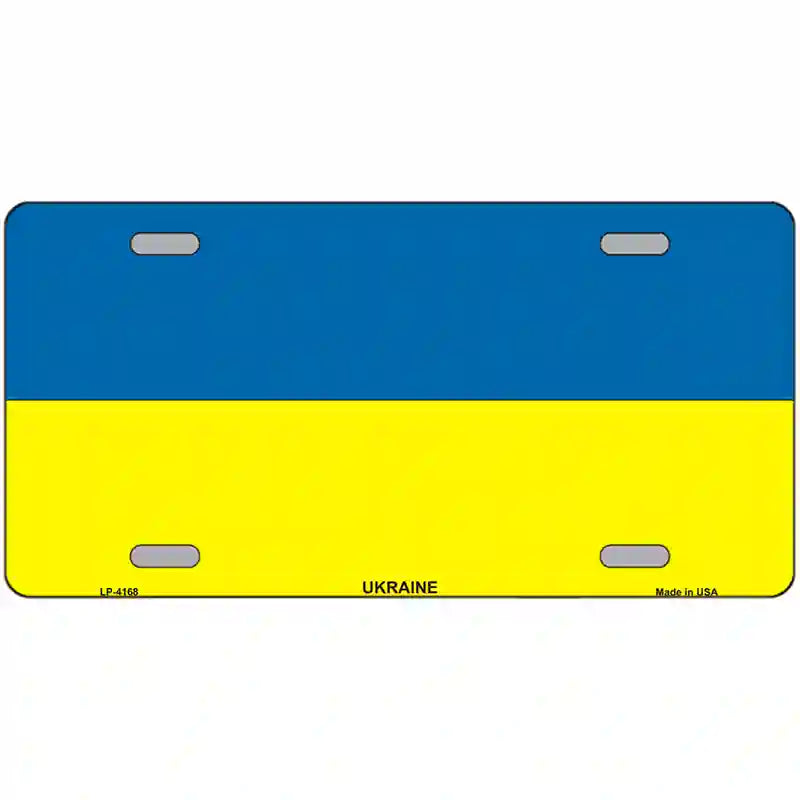 Ukraine Flag Metal Novelty License Plate 24" x 12" (LLP)