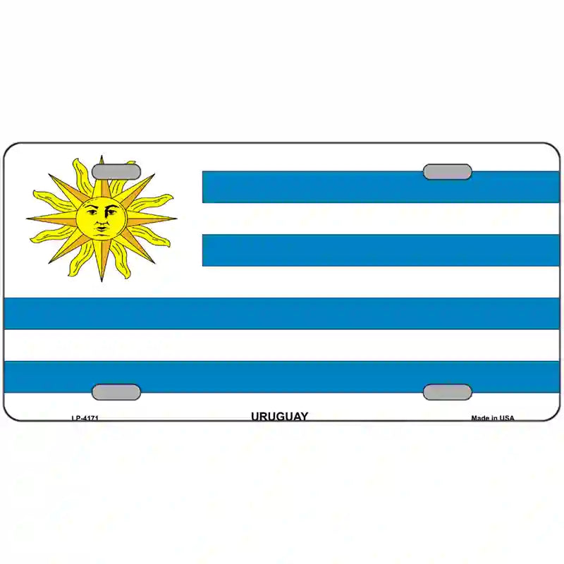 Uruguay Flag Metal Novelty License Plate 24" x 12" (LLP)