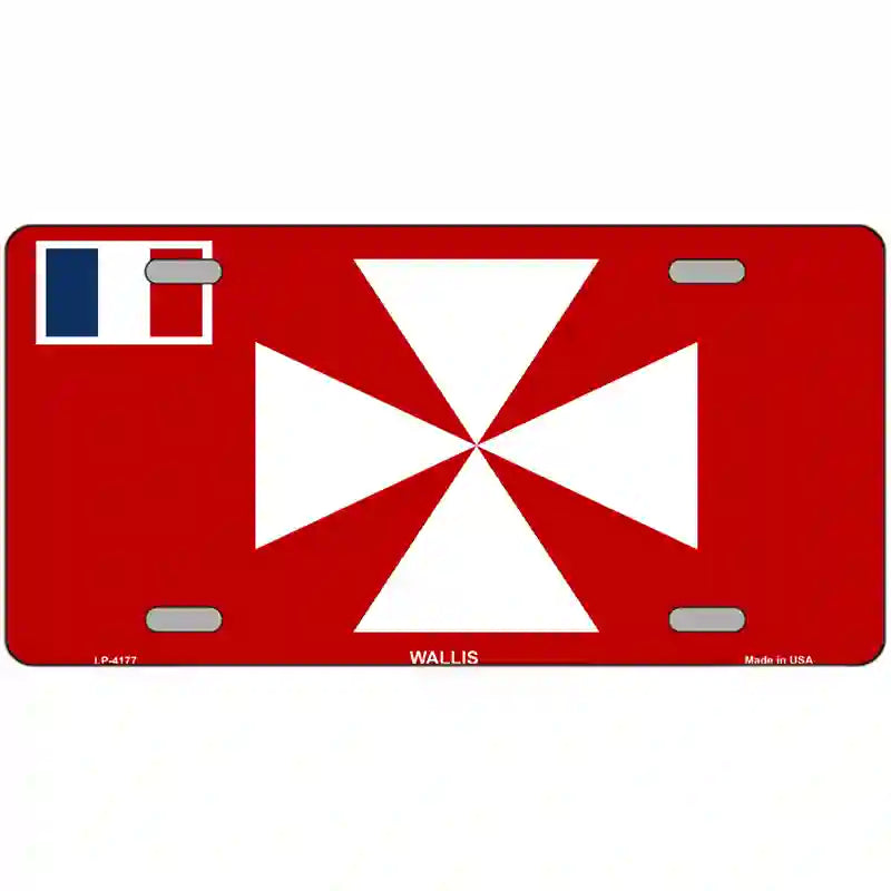 Wallis Flag Metal Novelty License Plate 24" x 12" (LLP)