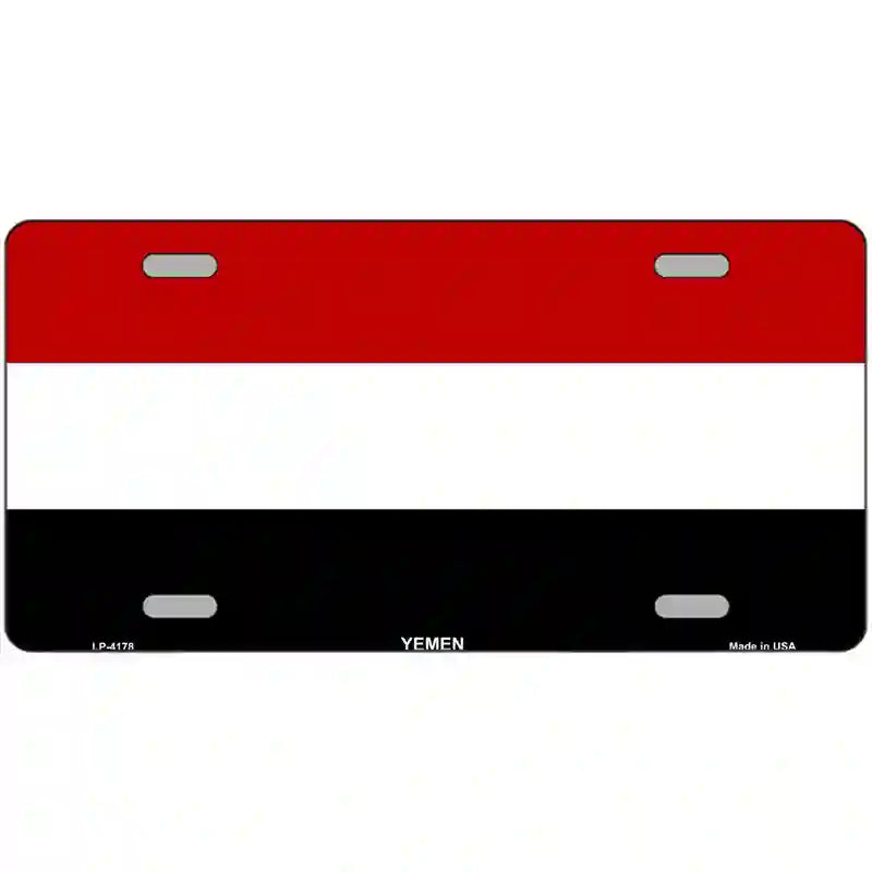 Yemen Flag Metal Novelty License Plate 24" x 12" (LLP)