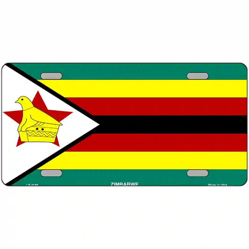 Zimbabwe Flag Metal Novelty License Plate 24" x 12" (LLP)