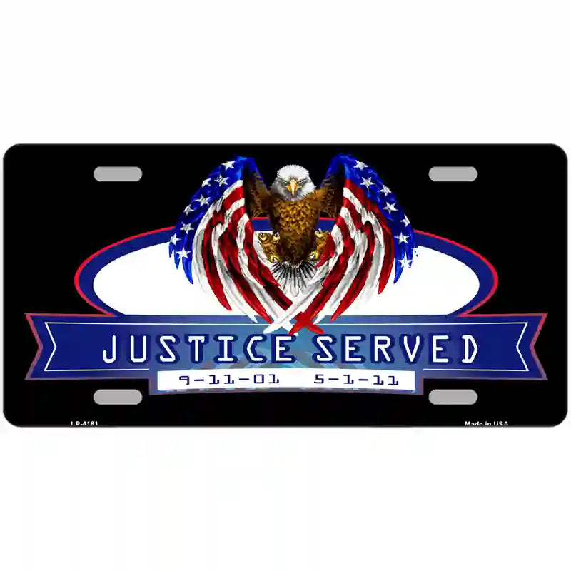 America Justice Served Metal Novelty License Plate 24" x 12" (LLP)