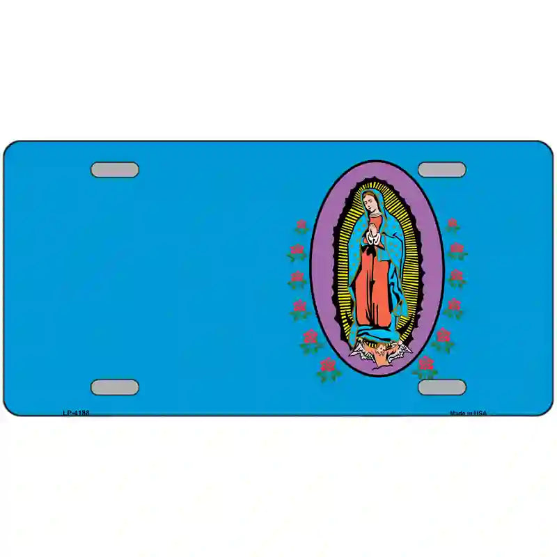 Virgin Mary Blue Metal Novelty License Plate 24" x 12" (LLP)