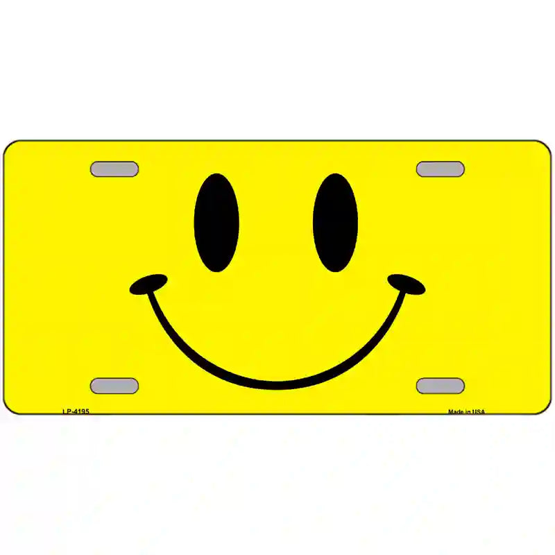 Happy Face Metal Novelty License Plate 24" x 12" (LLP)