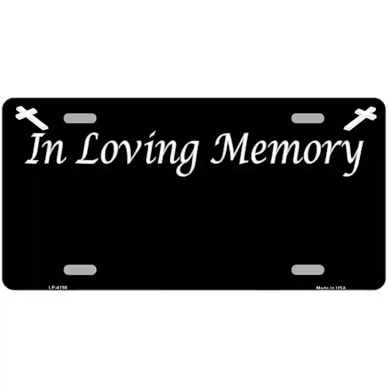 In Loving Memory Black Metal Novelty License Plate 24" x 12" (LLP)