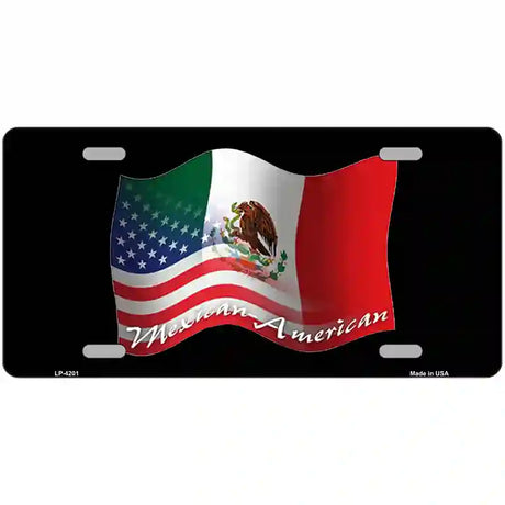 Mexican American Flag Metal Novelty License Plate 24" x 12" (LLP)