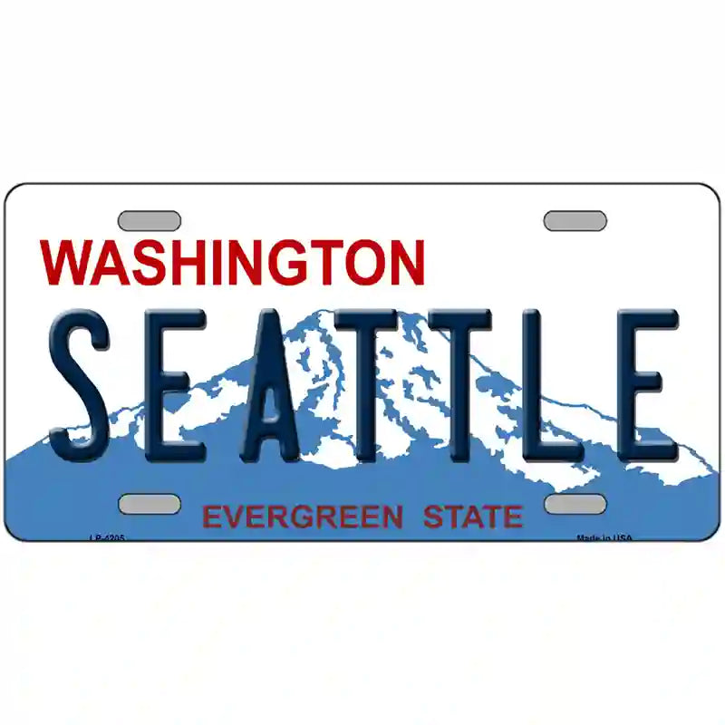 Seattle Washington Novelty Metal Novelty License Plate 24" x 12" (LLP)