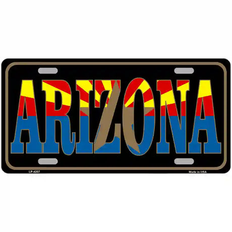 Arizona Inlayed State Flag Metal Novelty License Plate 24" x 12" (LLP)