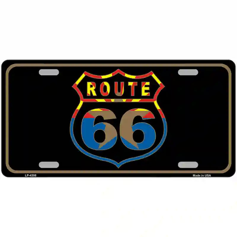 Route 66 Logo Arizona Flag Metal Novelty License Plate 24" x 12" (LLP)