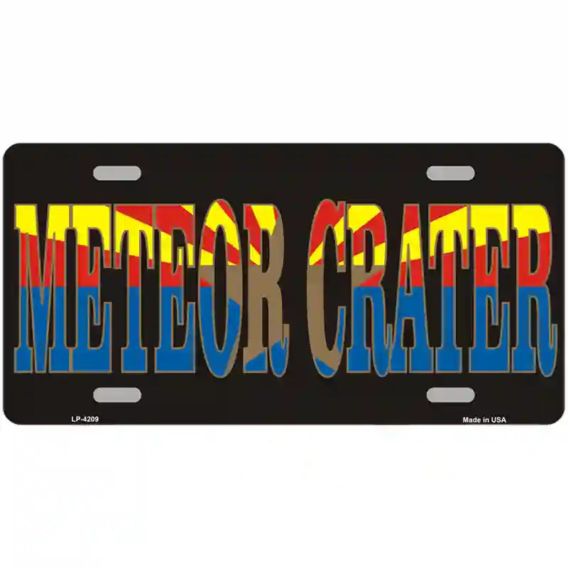 Meteor Crater Arizona Flag Novelty Metal License Plate 24" x 12" (LLP)