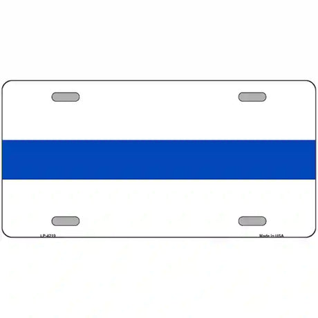 Thin Blue Line White Metal Novelty License Plate 24" x 12" (LLP)