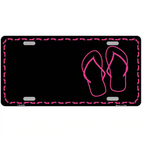 Flip Flops Pink Offset Metal Novelty License Plate 24" x 12" (LLP)