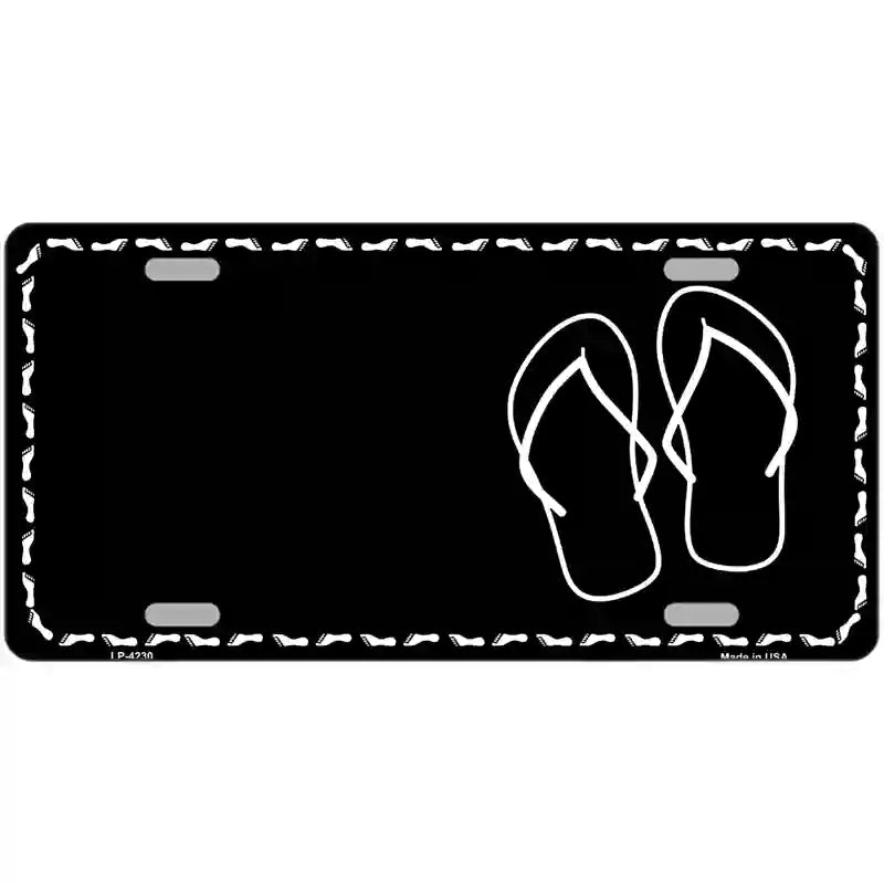 Flip Flops Offset Metal Novelty License Plate 24" x 12" (LLP)