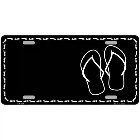 Flip Flops Offset Metal Novelty License Plate 24" x 12" (LLP)