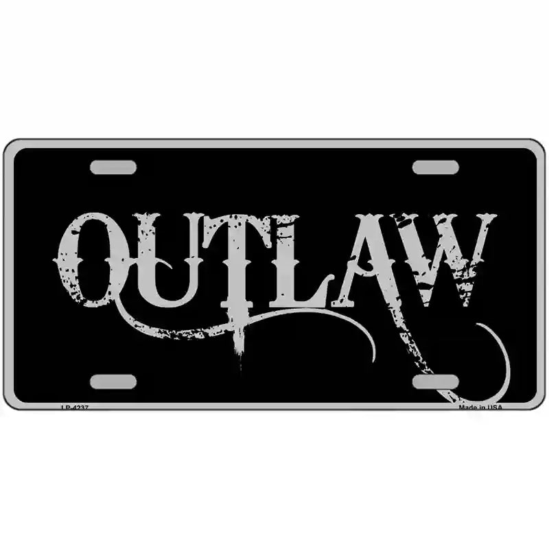 Outlaw Metal Novelty License Plate 24" x 12" (LLP)