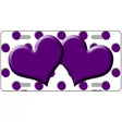 Purple White Polka Dot Purple Centered Hearts Novelty License Plate 24" x 12" (LLP)