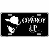 Cowboy Up License Metal Novelty License Plate 24" x 12" (LLP)