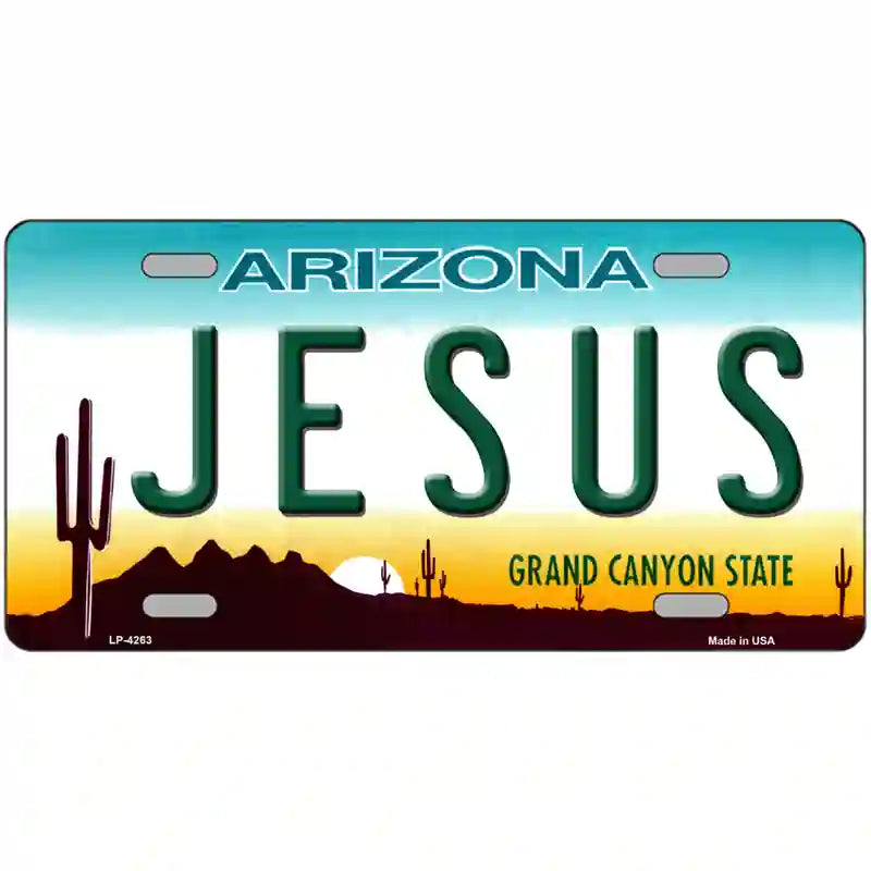 Jesus Arizona Novelty State Metal License Plate 24" x 12" (LLP)