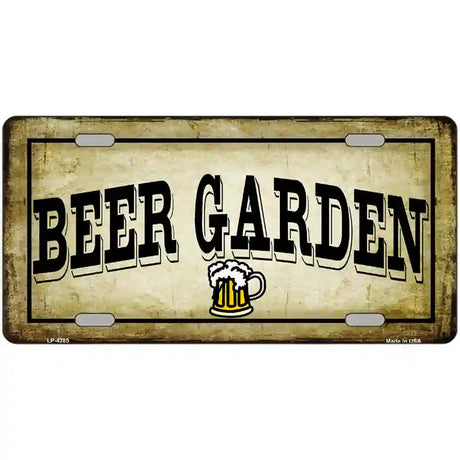 Beer Garden Metal Novelty License Plate 24" x 12" (LLP)