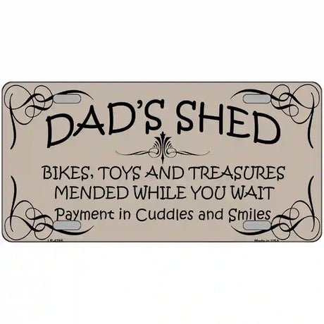 Dads Shed Metal Novelty License Plate 24" x 12" (LLP)