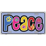 Peace And Flowers Metal Novelty License Plate 24" x 12" (LLP)