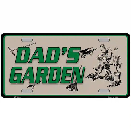 Dads Garden Metal Novelty License Plate 24" x 12" (LLP)