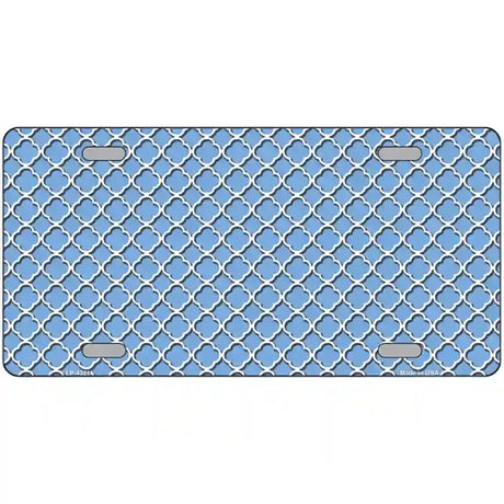 Light Blue White Quatrefoil Metal Novelty License Plate 24" x 12" (LLP)