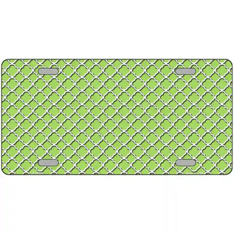 Lime Green White Quatrefoil Metal Novelty License Plate 24" x 12" (LLP)