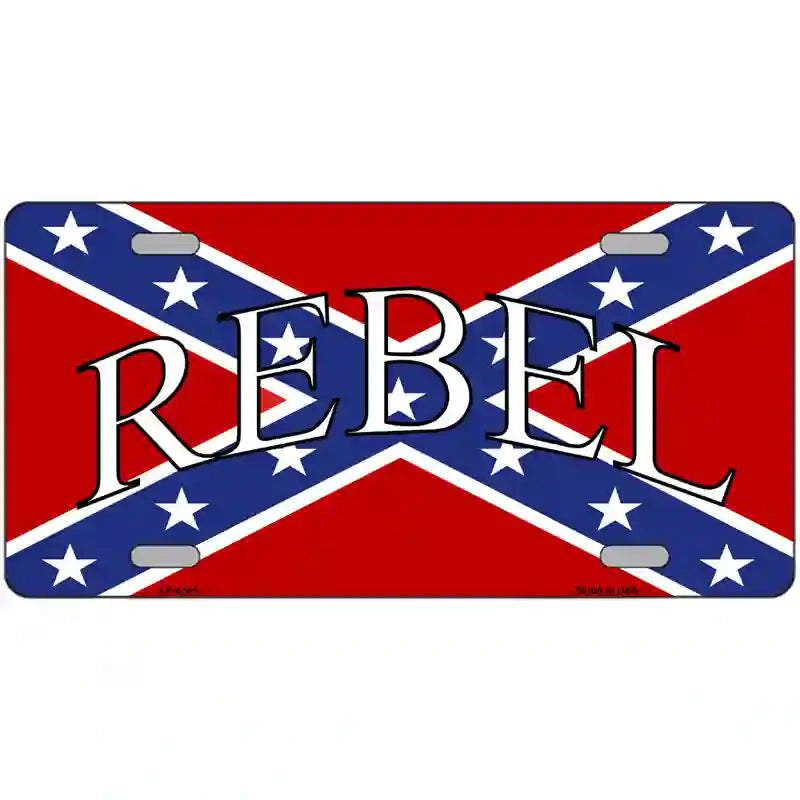 Rebel Confederate Flag Metal Novelty License Plate 24" x 12" (LLP)