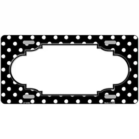 Scallop Black White Polka Dot Metal Novelty License Plate 24" x 12" (LLP)