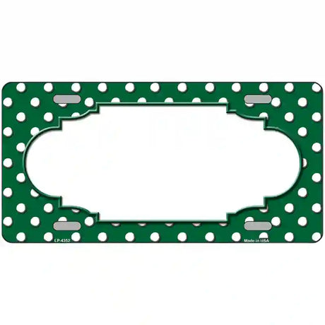 Scallop Green White Polka Dot Metal Novelty License Plate 24" x 12" (LLP)