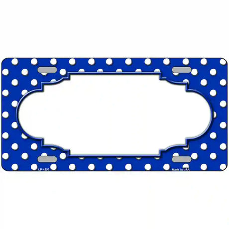 Scallop Blue White Polka Dot Metal Novelty License Plate 24" x 12" (LLP)