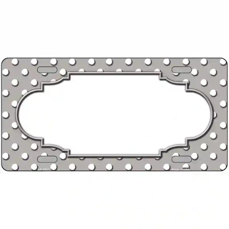 Scallop Grey White Polka Dot Metal Novelty License Plate 24" x 12" (LLP)