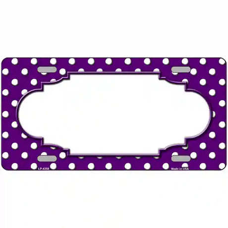 Scallop Purple White Polka Dot Metal Novelty License Plate 24" x 12" (LLP)