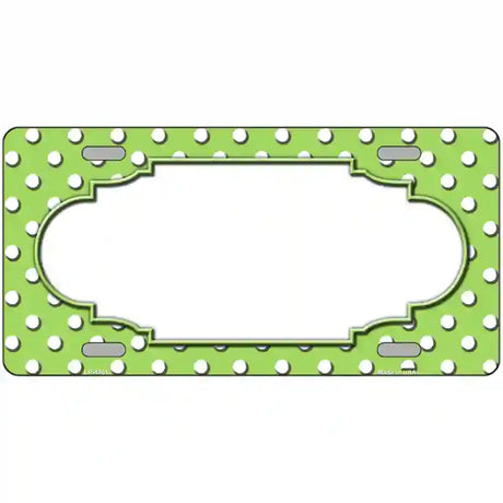 Scallop Lime Green White Polka Dot Metal Novelty License Plate 24" x 12" (LLP)