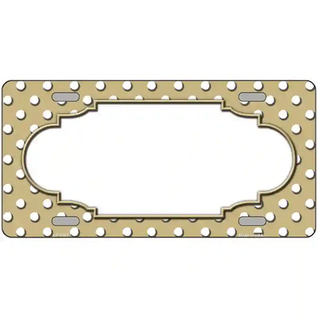 Scallop Gold White Polka Dot Metal Novelty License Plate 24" x 12" (LLP)