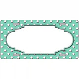 Scallop Mint White Polka Dot Metal Novelty License Plate 24" x 12" (LLP)